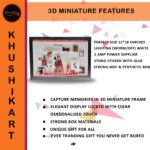 Customized 3D Miniature Wedding and Anniversary Photo Frame with LED Light – Personalized Couple and Family Gift in Handcrafted Synthetic Wooden Box (12x18Inch)