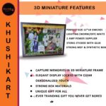 Customized 3D Miniature Wedding and Anniversary Photo Frame with LED Light – Personalized Couple and Family Gift in Handcrafted Synthetic Wooden Box (18Inch)