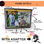Customized 3D Miniature Wedding and Anniversary Photo Frame with LED Light – Personalized Couple and Family Gift in Handcrafted Synthetic Wooden Box (18Inch)