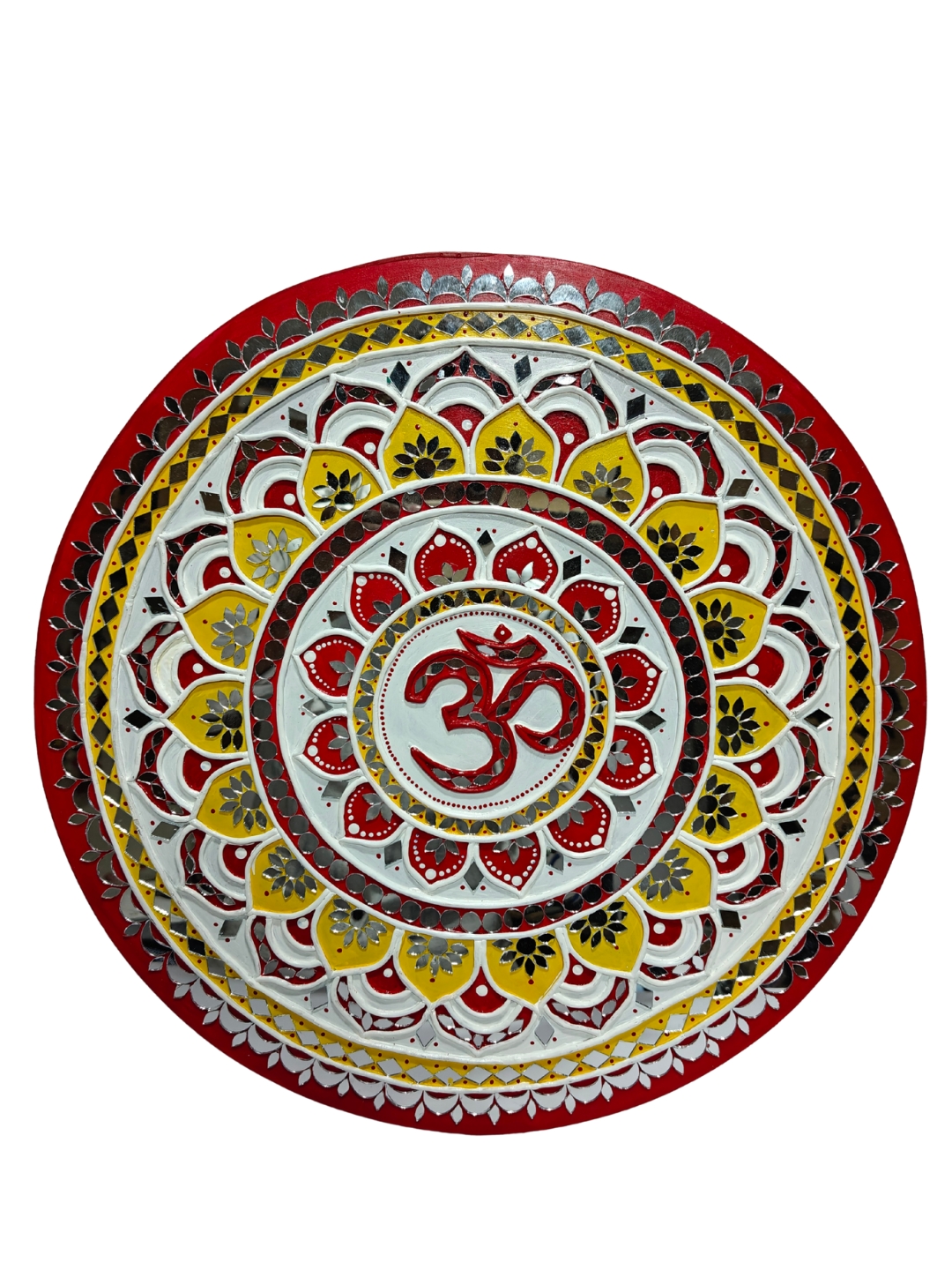 Handmade Mandala Wall Art | 14 Inch Om Mandala Plate | Resin 3D Artwork for Home Decor, Pooja Room & Gifts