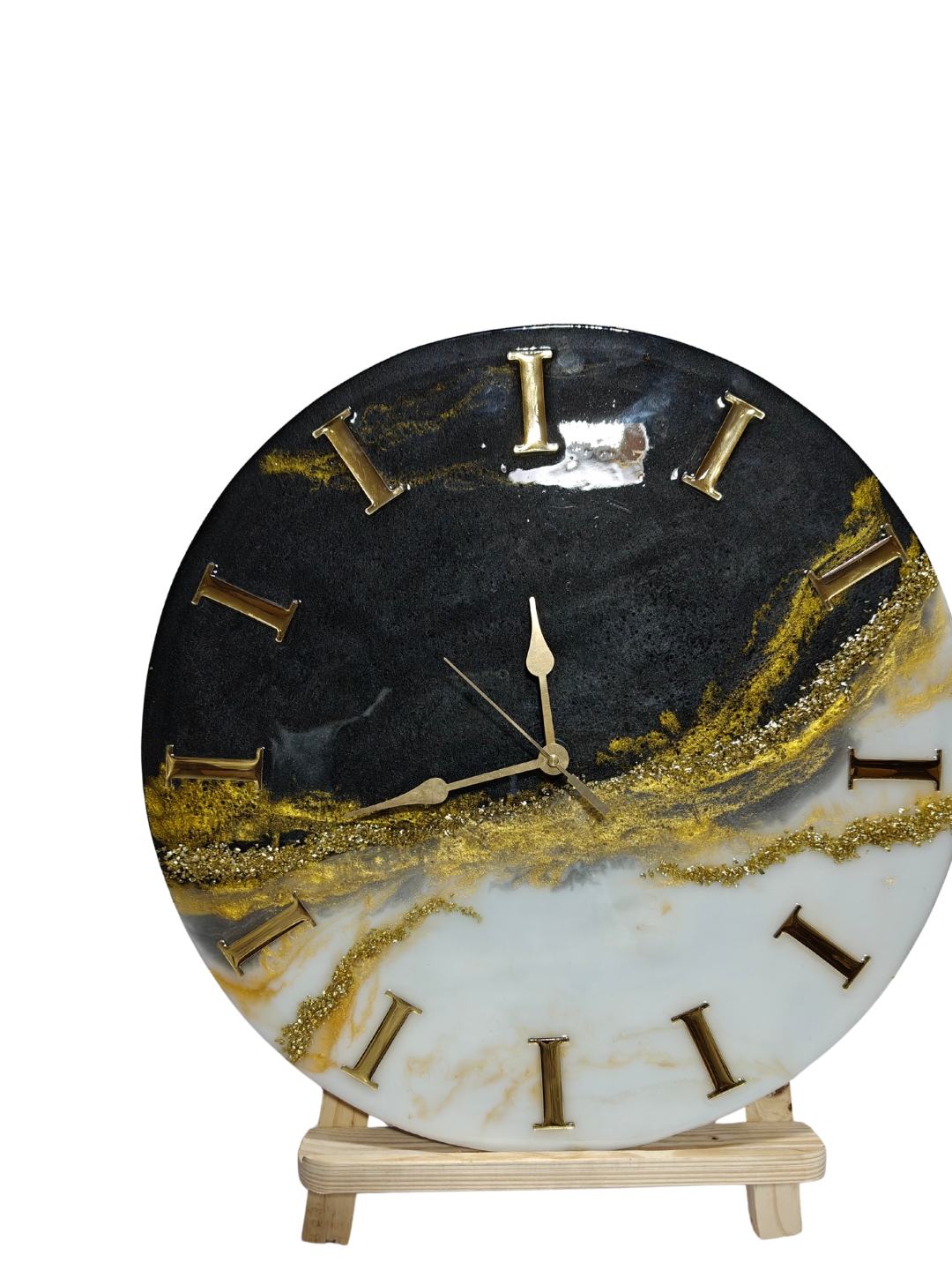 Luxury Handmade Resin Wall Clock – 14 Inch Abstract Art Timepiece for Home Decor