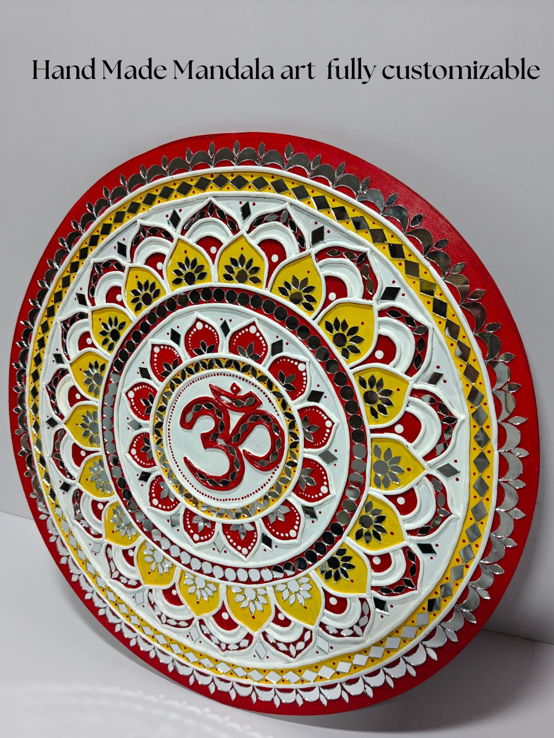 Handmade Mandala Wall Art | 14 Inch Om Mandala Plate | Resin 3D Artwork for Home Decor, Pooja Room & Gifts