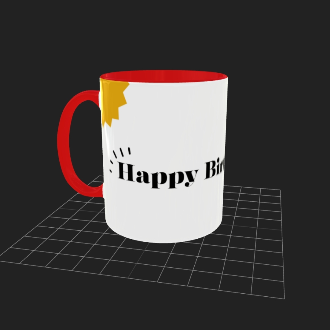 Happy birthday mug print