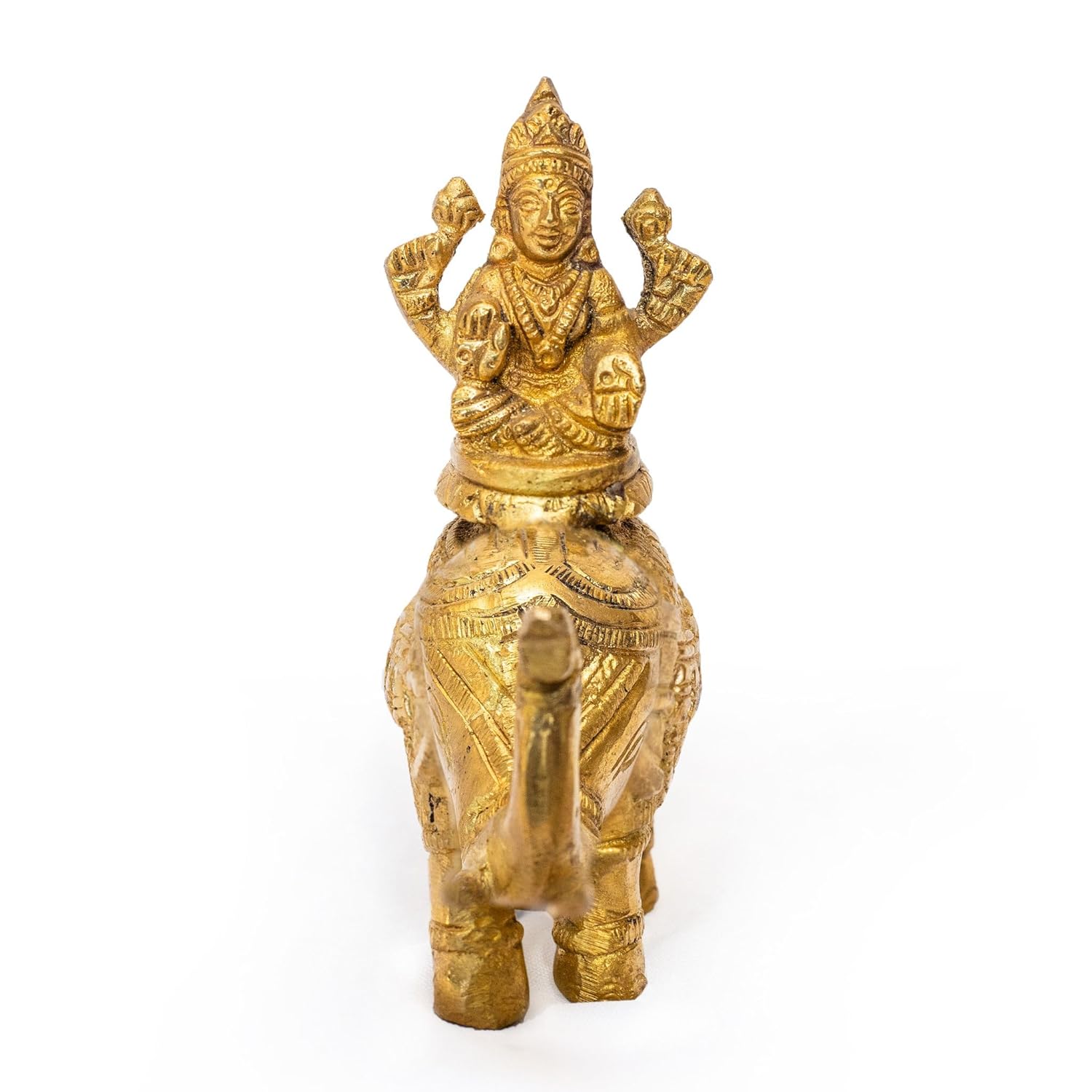 Antique Dhokra Art – Maa Laxmi on Elephant (Brass Figurine)