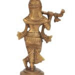 Antique Brass Lord Krishna Statue with Flute – 6.69 inch