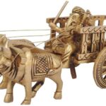 Antique Dhokra Art Lord Ganesha on Bullock Cart – Handcrafted Brass Figurine
