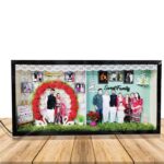 Customized 3D Miniature Wedding and Anniversary Photo Frame with LED Light – Personalized Couple and Family Gift in Handcrafted Synthetic Wooden Box (12x24 Inch