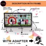Customized 3D Miniature Wedding and Anniversary Photo Frame with LED Light – Personalized Couple and Family Gift in Handcrafted Synthetic Wooden Box (12x24 Inch
