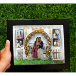 Customized 3D Miniature Wedding and Anniversary Photo Frame with LED Light – Personalized Couple and Family Gift in Handcrafted Synthetic Wooden Box (11x14 Inch)