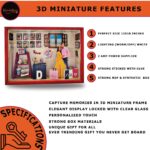 Customized 3D Miniature Wedding and Anniversary Photo Frame with LED Light – Personalized Couple and Family Gift in Handcrafted Synthetic Wooden Box (12x18Inch)