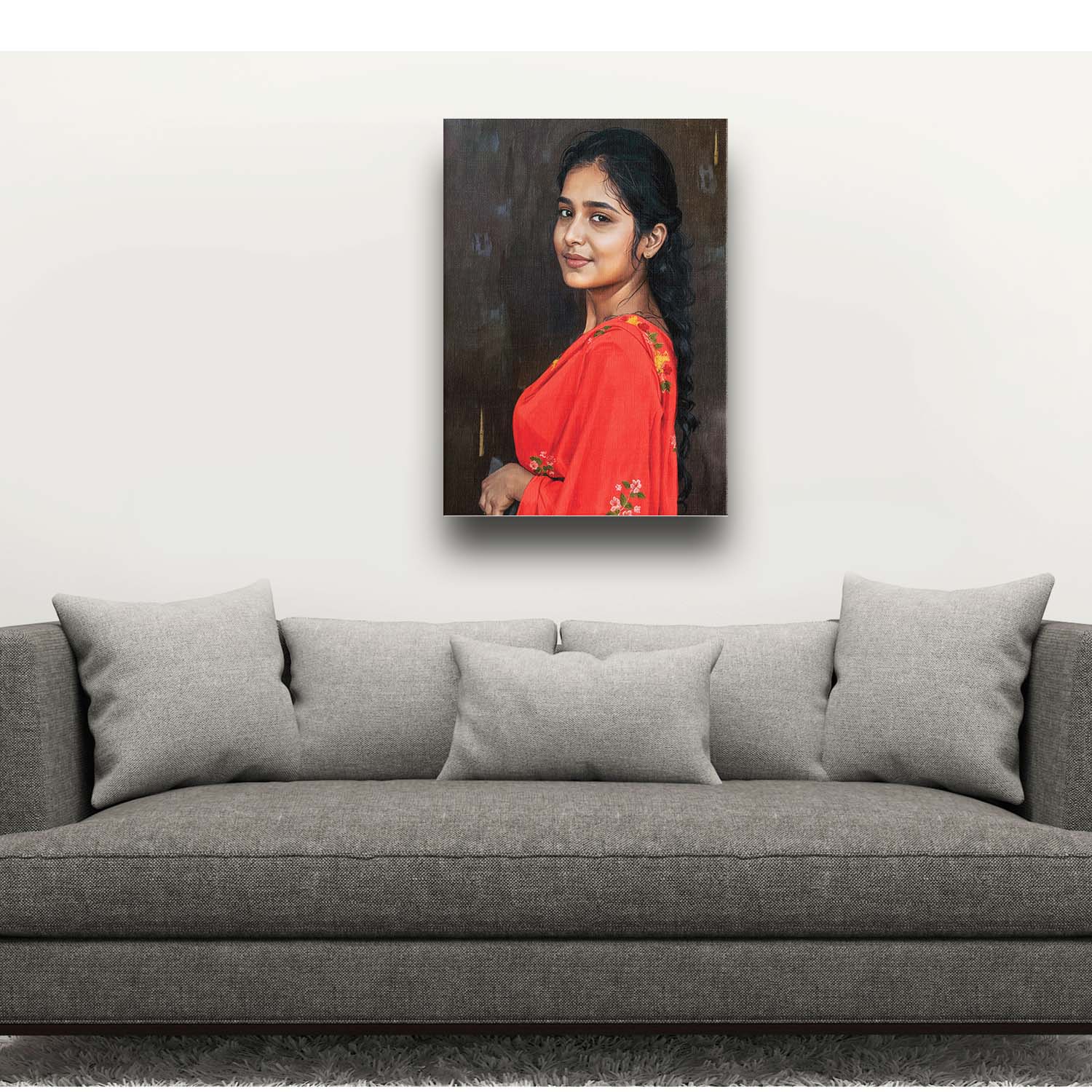 Personalized Digital Portrait Painting – Printed on Premium Canvas