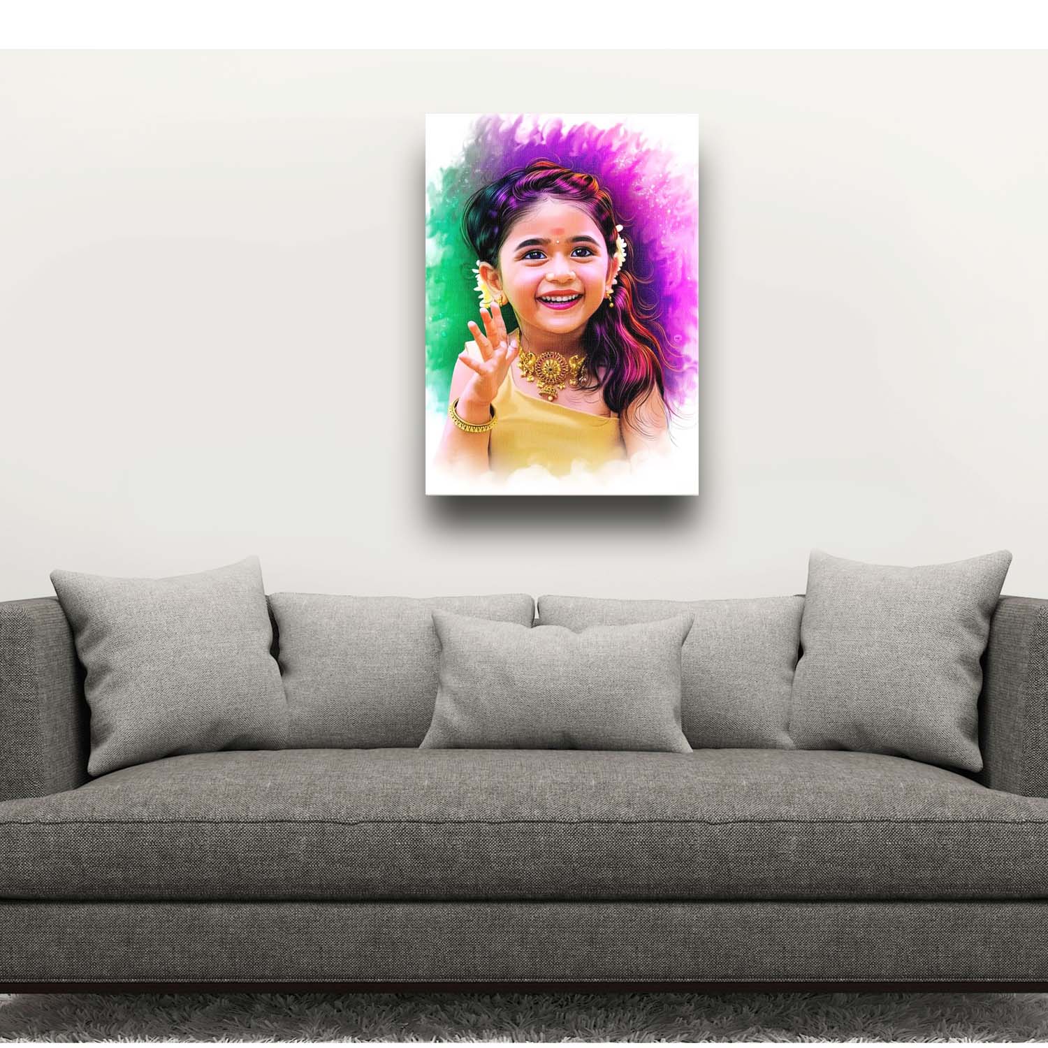 Personalized Digital Portrait Painting – Printed on Premium Canvas