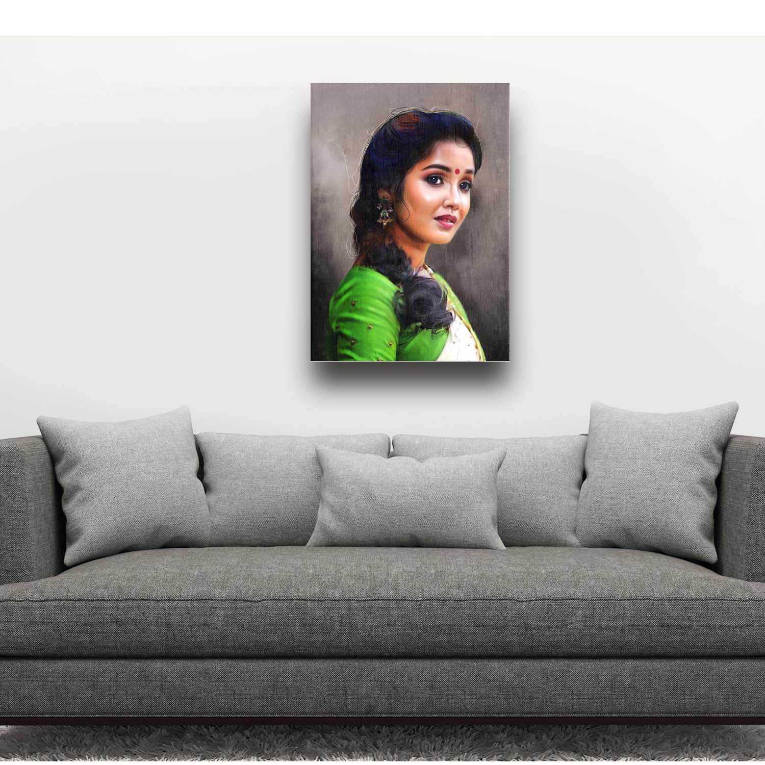 Personalized Digital Portrait Painting – Printed on Premium Canvas