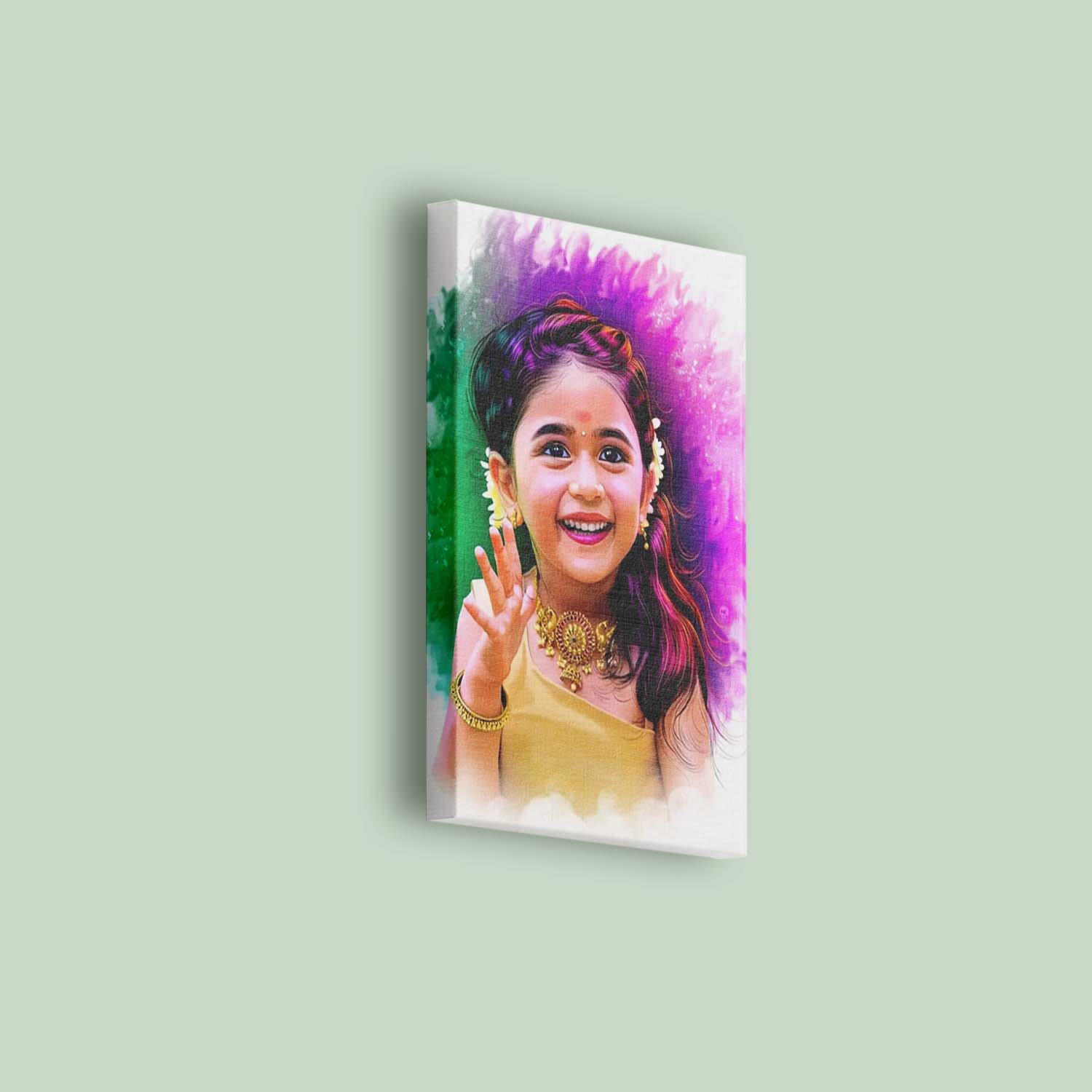 Personalized Digital Portrait Painting – Printed on Premium Canvas